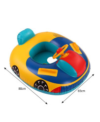 Inflatable dinghy mattress for children with steering wheel