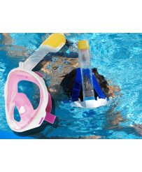 Pilnībā salokāma snorkelēšanas maska S/M rozā krāsā