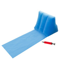 Beach mat lounger with backrest inflatable blue