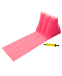 Beach mat lounger with backrest inflatable pink