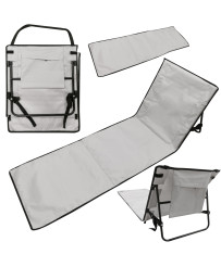 Beach mat recliner with backrest folding 150x47x48cm grey