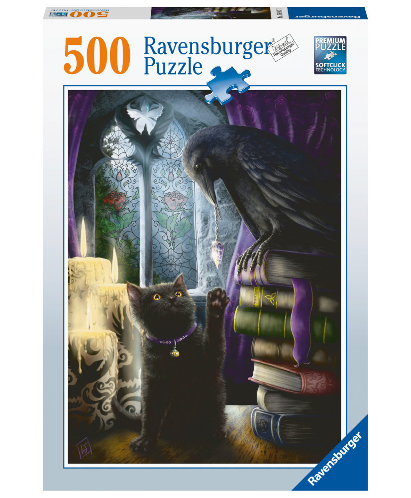Ravensburger puzzle 500 pc Melns kaķis un Rauns