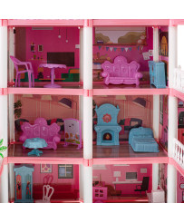 Nukumaja villa roosa DIY 4 tasandi mööbel