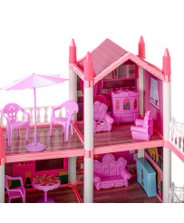 Nukumaja villa roosa DIY 4 tasandi mööbel