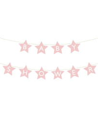 Banner for baby shower bright pink 290x16.5 cm