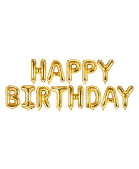 Happy Birthday gold foil balloon 340x35cm