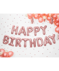 Happy Birthday pink gold foil balloon 340x35cm