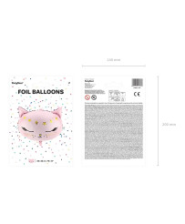 Foil balloon Kitten pink 48x36cm