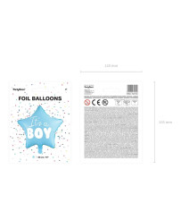 Foil balloon "It's a boy" star blue 48cm