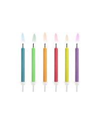 Birthday candles colorful flames 6cm