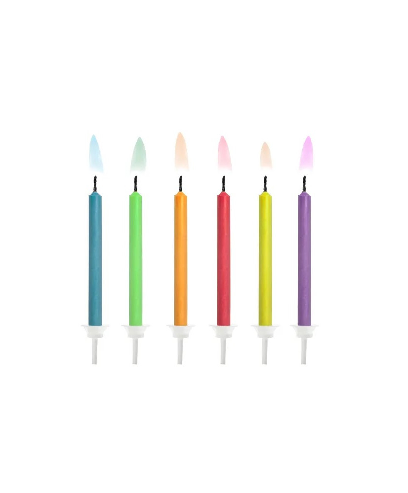 Birthday candles colorful flames 6cm