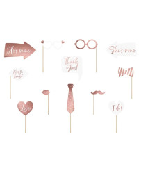 Photo gadgets for wedding white pink heart mix