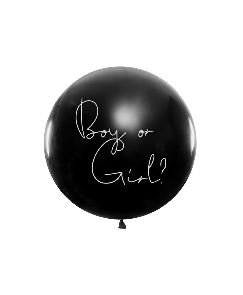 Gender Reveal Balloon Boy black white lettering