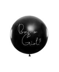 Gender Reveal Girl balloon black white lettering