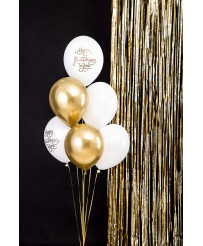 Balloons 30cm Happy Birthday To You 6pcs gold white