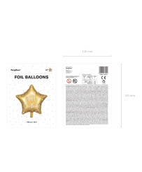 Happy Birthday star foil balloon 40cm gold