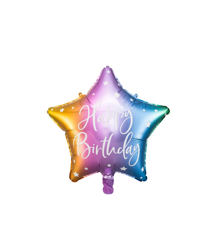 Happy Birthday star foil balloon 40cm color
