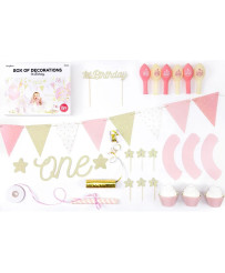 Party decorations gold - 1st Birthday set