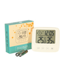 Hygrometer clock room thermometer LCD humidity meter