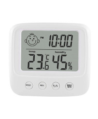 Hygrometer clock room thermometer LCD humidity meter