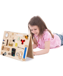 Wooden sensory manipulation board double-sided natural