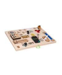 Wooden sensory manipulation board double-sided natural