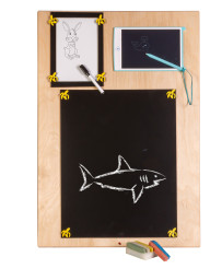 Wooden two-sided chalkboard manipulative board ZOO animals