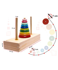 Wooden pyramid with base tower rainbow sorter
