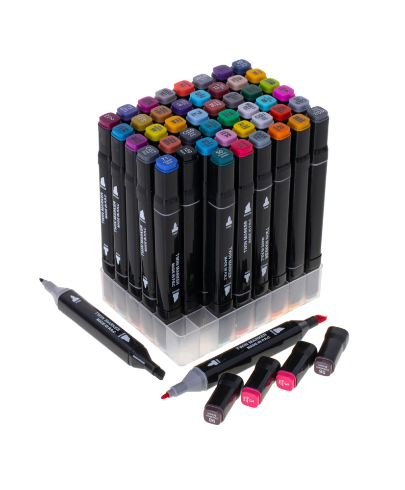  Dual Tip Markers in 120 Colors, Double Sided Markers
