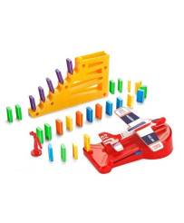 Educational game domino blocks rocket with launcher