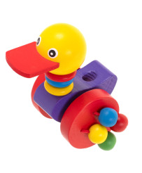 Pusher on a stick wooden walking duck